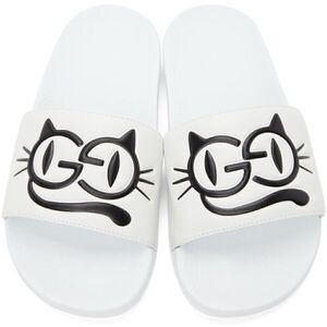 Gucci Pursuit Logo Slides Sandal In Great White